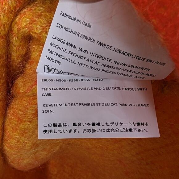 ERL Orange Gradient Mohair-blend Crewneck Unisex Sweater, size S - Picture 7 of 7
